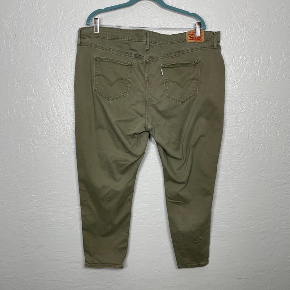 Levis Women Plus Size 22W Olive Green 711 Skinny Jeans Ankle Stretch 26" Inseam - Picture 5 of 11